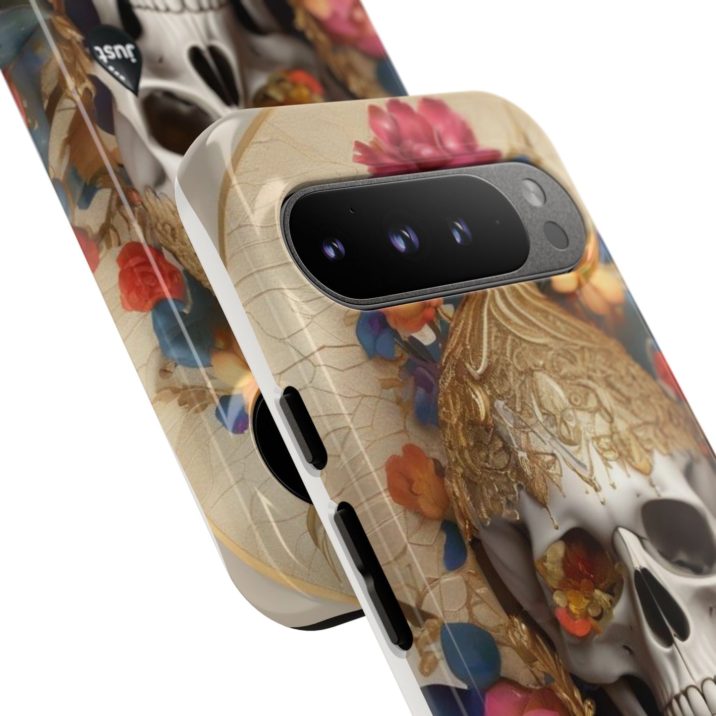 Artistic Skull Phone Case with Floral Design by "JUST DRIP" - Tough Cases(contact is we don't have you phone)