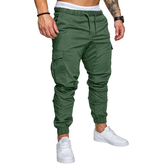 Pantalones deportivos casuales de tejido tejido para hombre