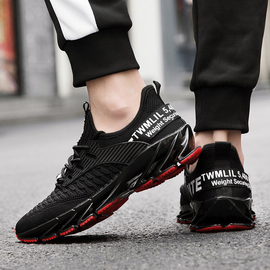 Zapatillas deportivas de malla tejida para estudiantes, talla grande, para correr, para otoño